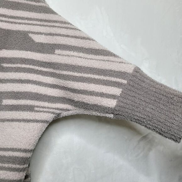 Barefoot Dreams Cozychic Geometric 3/4 Sleeve Oversized Open Cardigan Size Small - Picture 12 of 12